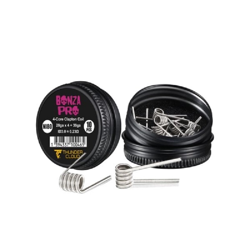 coils bonza pro 4 core fused clapton ni80 0 23 10pcs thunder cloud x vaping bogan