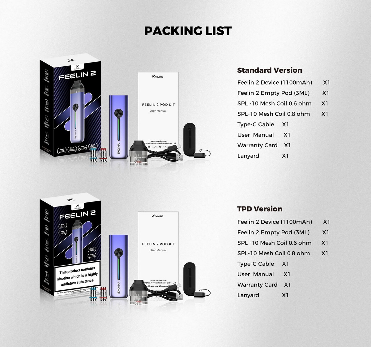 feelin 2 1100mah 3ml pod kit by nevoks 12