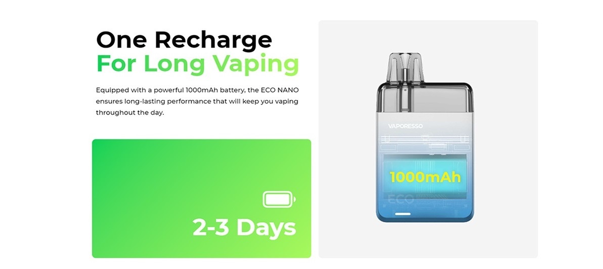 eco nano pod kit 1000mah 6ml by vaporesso 3